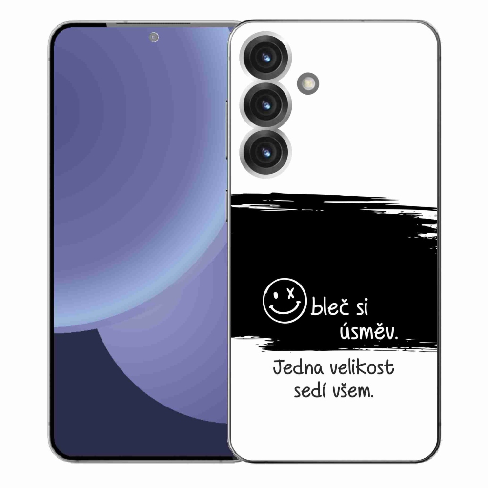 Gelový kryt mmCase na Samsung Galaxy S25+ - vtipný text 8 černobílé pozadí