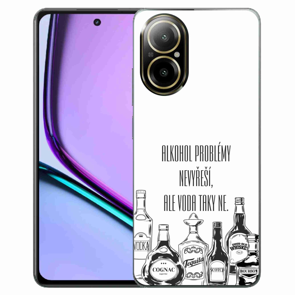 Gelový kryt mmCase na Realme C67 - vtipný text bílé pozadí