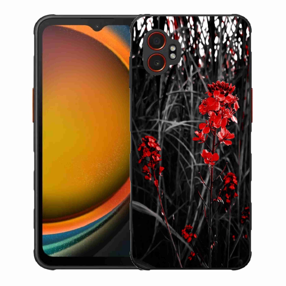 Gelový kryt mmCase na Samsung Galaxy Xcover 7 Pro - červená rostlina