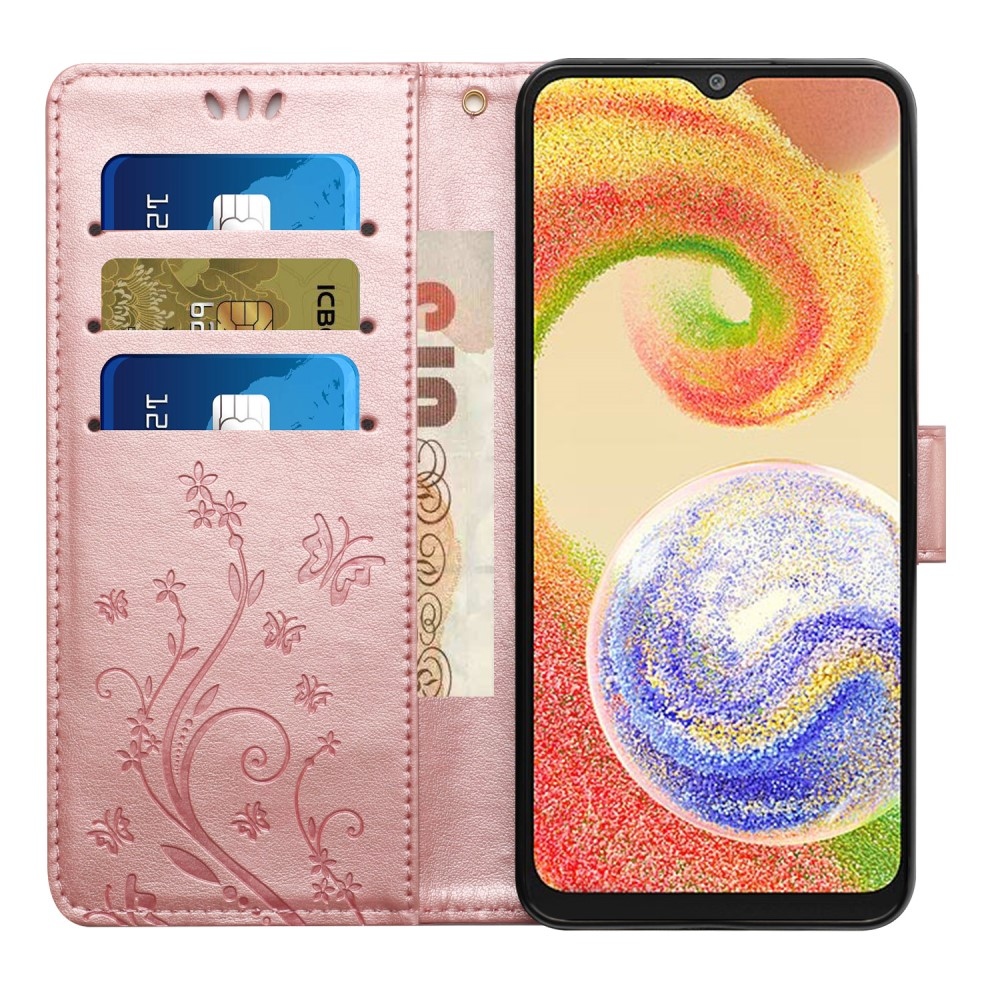 Flowers knížkové pouzdro na Samsung Galaxy A06 4G - růžovozlaté