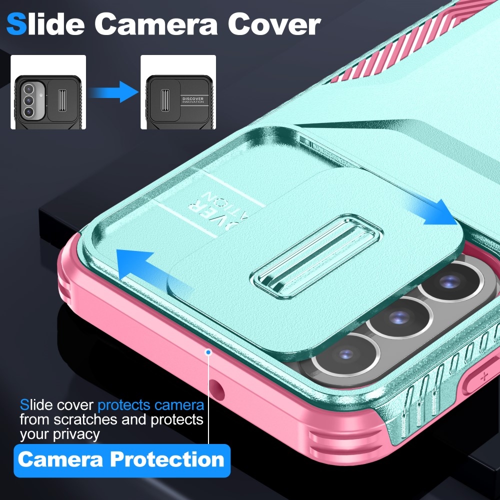 Slips odolný kryt na Samsung Galaxy A26 5G - modrozelený/růžový