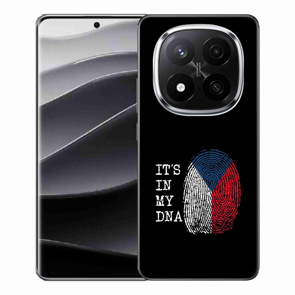 Gelový kryt mmCase na Xiaomi Redmi Note 14 Pro+ 5G - vlajka otisk prstu černé pozadí