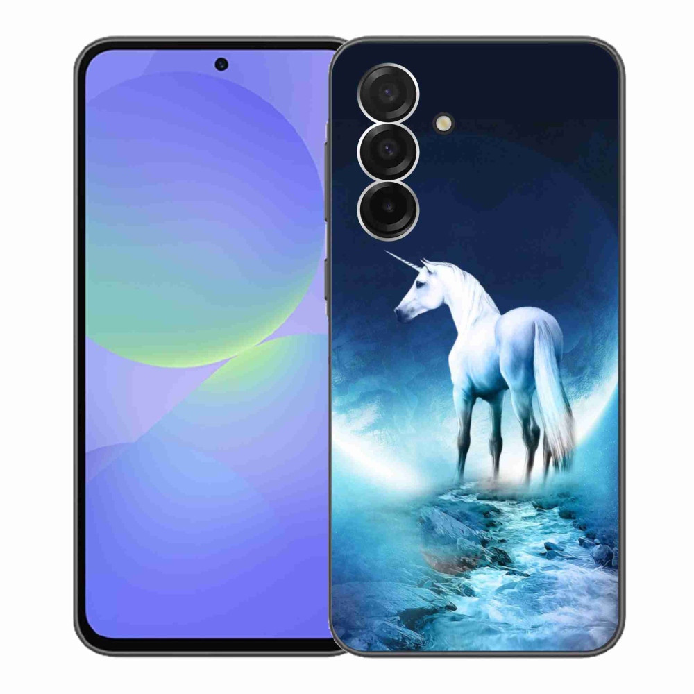 Gelový kryt mmCase na Samsung Galaxy A36 5G - bílý jednorožec