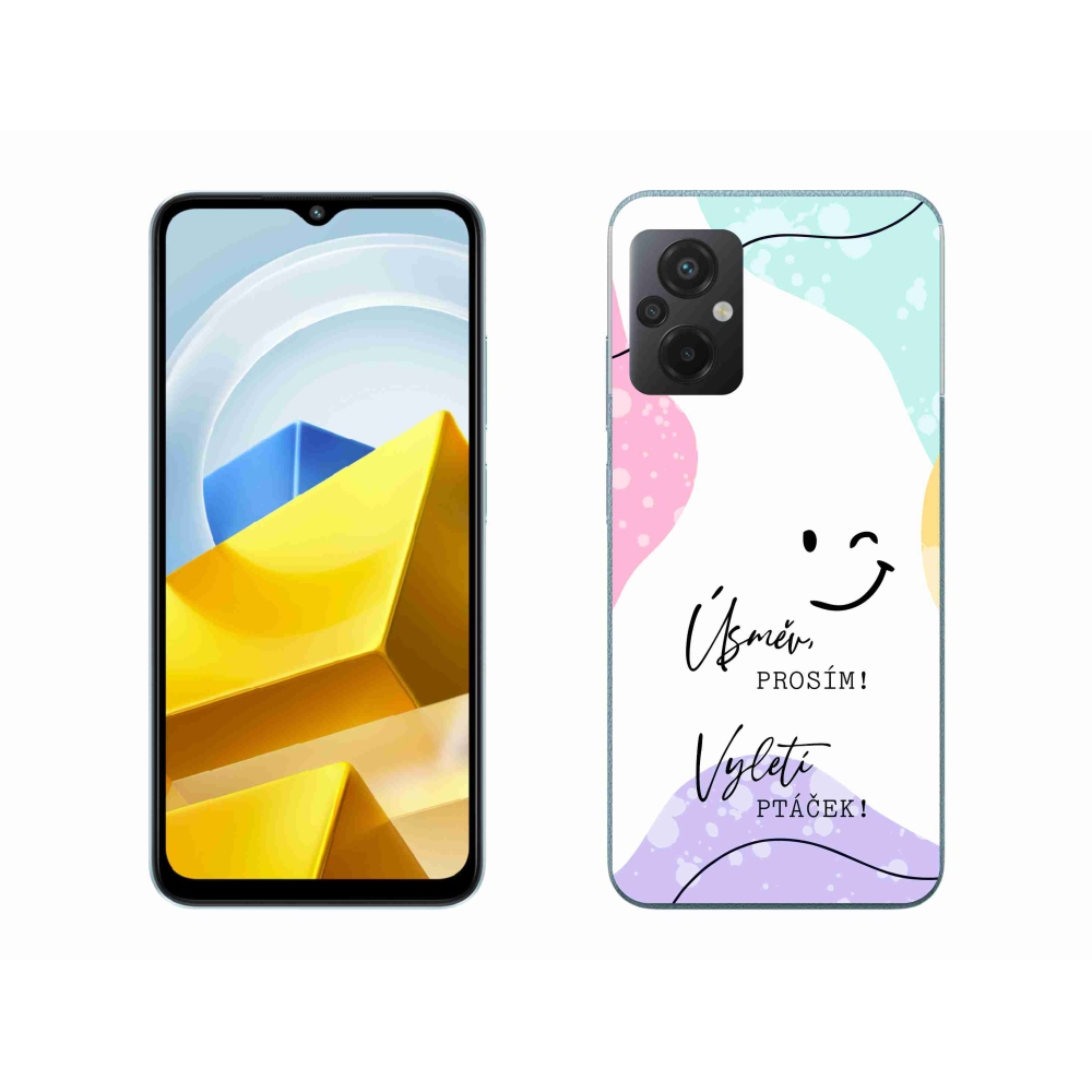 Gelový kryt mmCase na Xiaomi Poco M5 4G - vtipný text 4 bílé pozadí