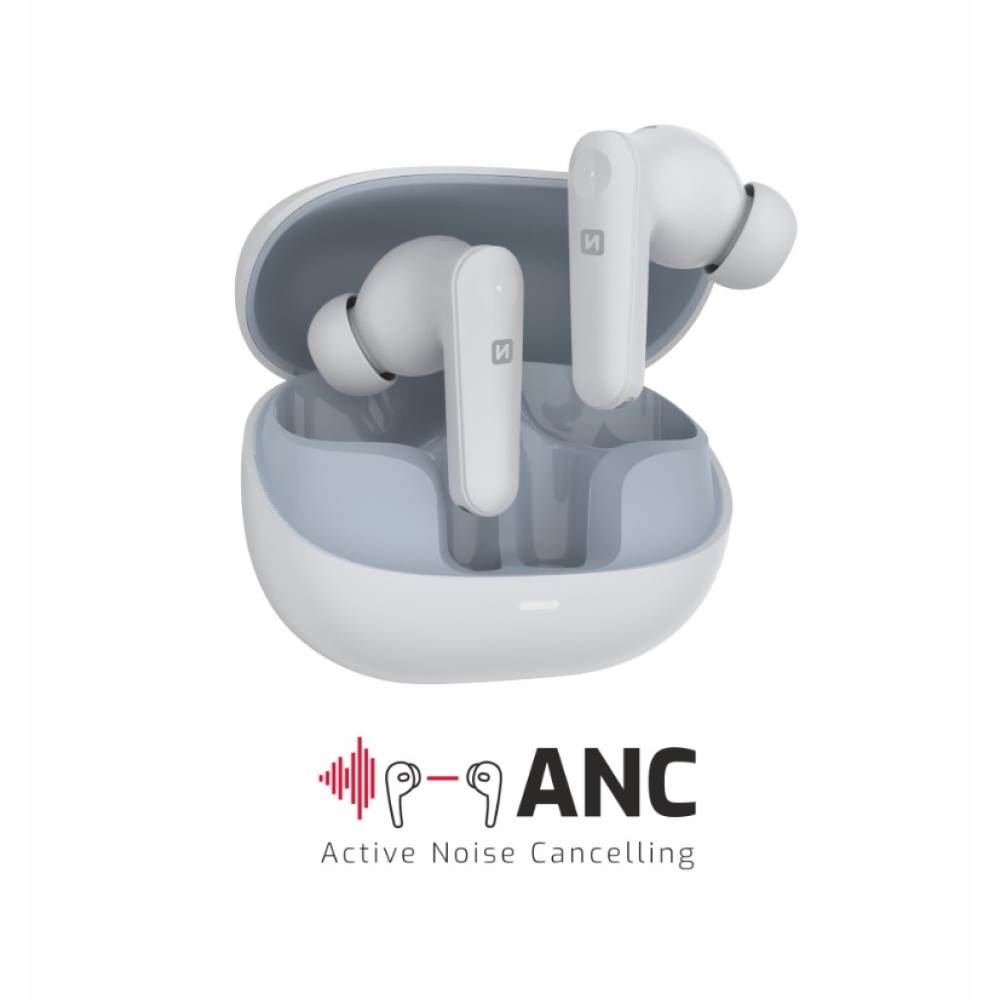Swissten bluetooth sluchátka ANC Focus - bílé