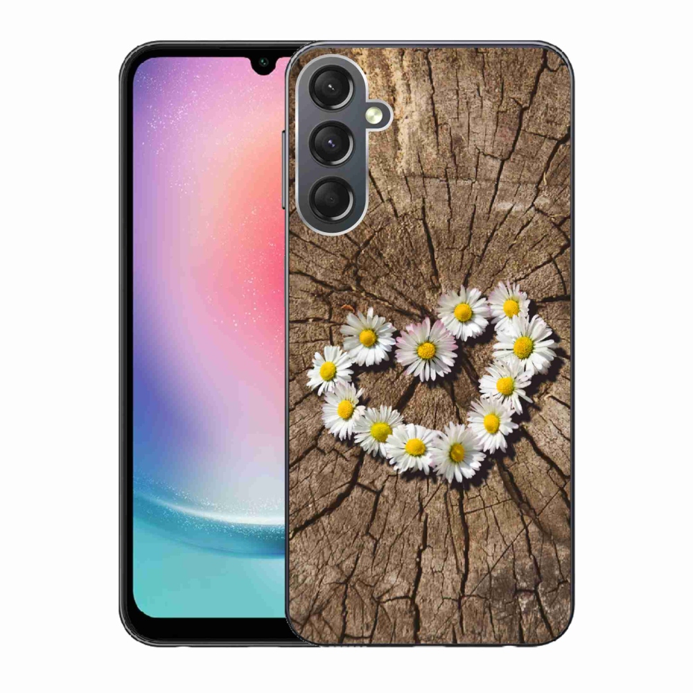 Gelový kryt mmCase na Samsung Galaxy A24 - srdce z kopretin