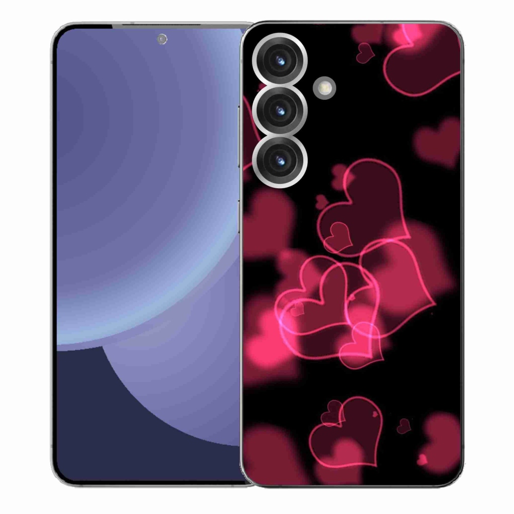 Gelový kryt mmCase na Samsung Galaxy S25+ - červená srdíčka