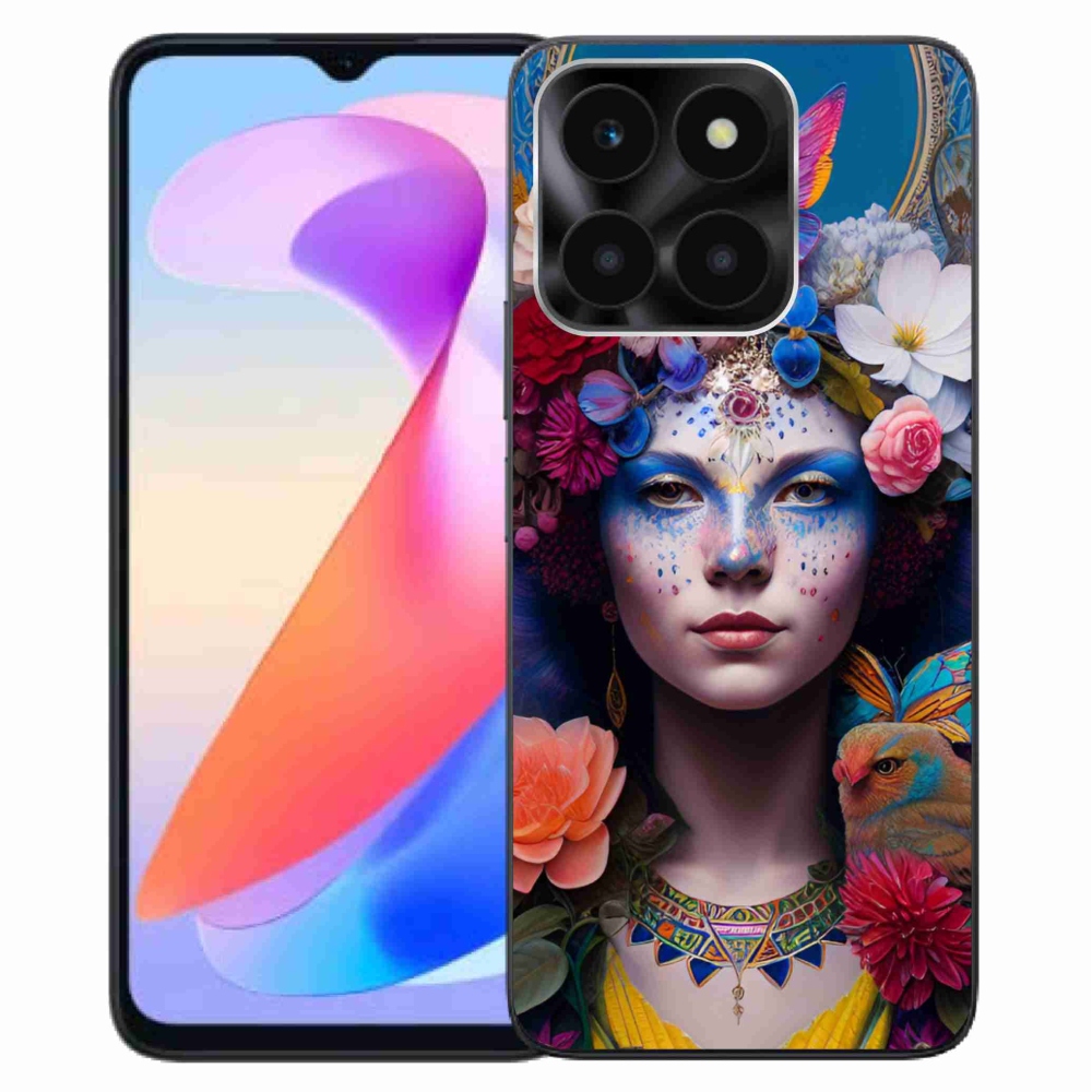 Gelový kryt mmCase na Honor X6a - žena s květinami