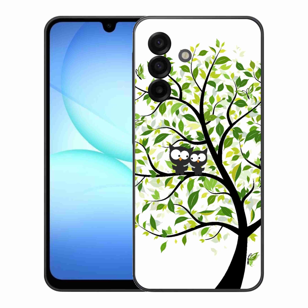Gelový kryt mmCase na Samsung Galaxy A17 5G - sovičky na stromě