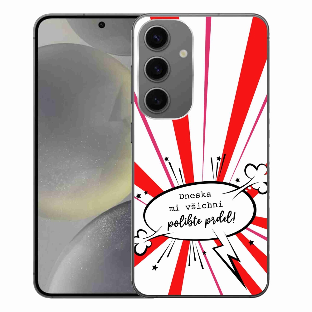 Gelový kryt mmCase na Samsung Galaxy S24+ - vtipný text 15 bílé pozadí
