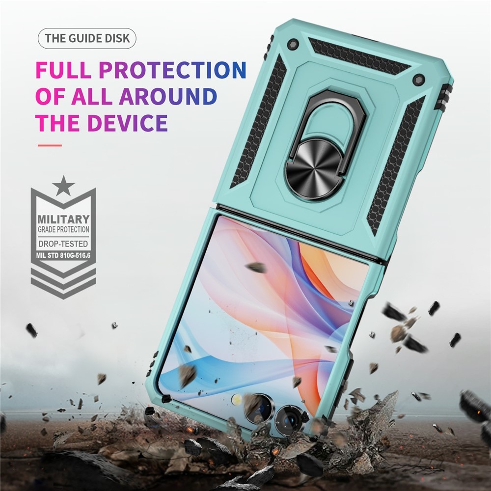 Ring odolný kryt na Samsung Galaxy Z Flip7 5G - modrozelený