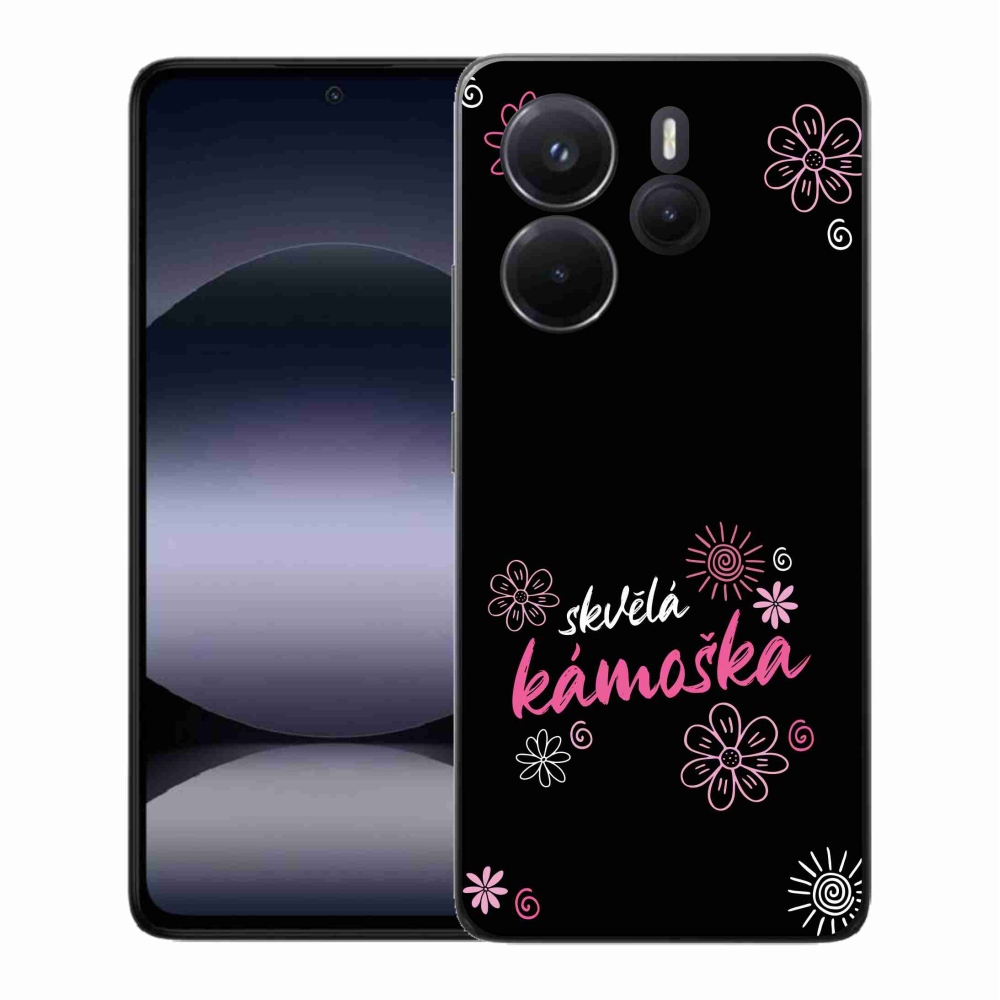 Gelový kryt mmCase na Xiaomi Redmi Note 14 - skvělá kámoška černé pozadí