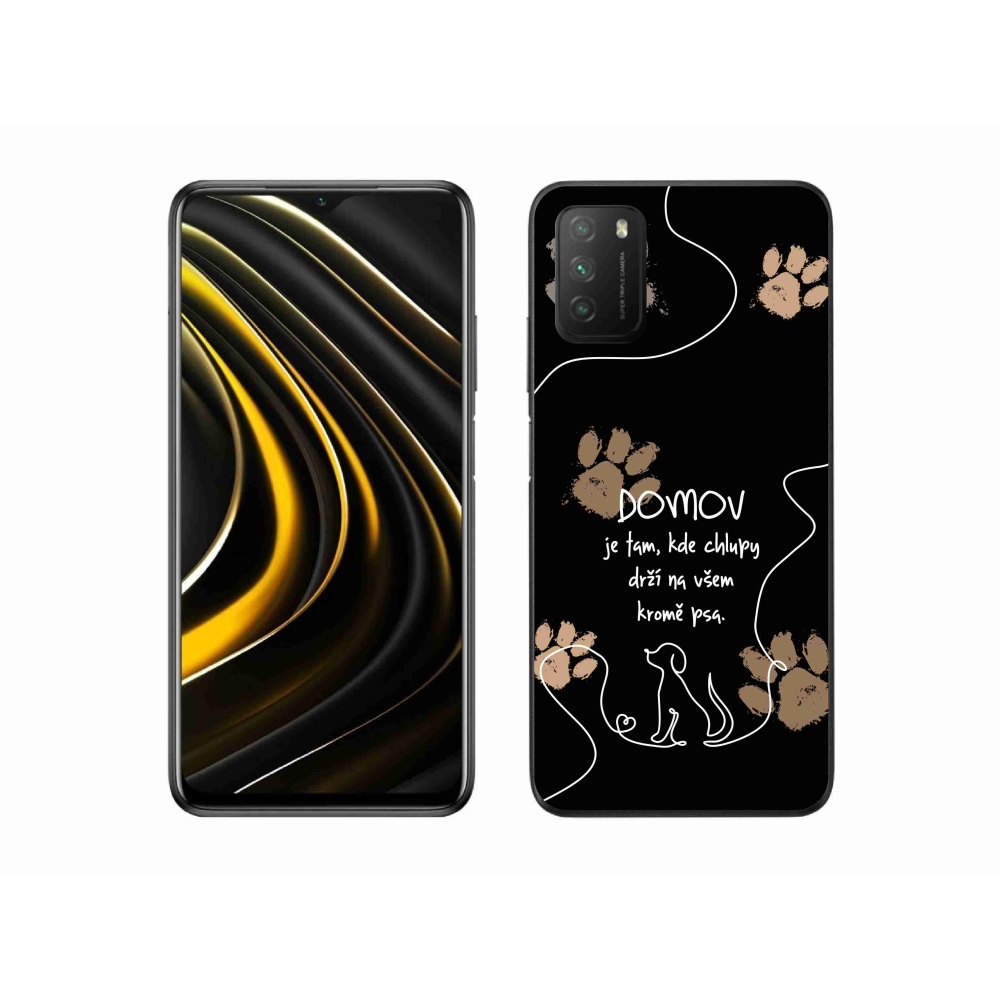 Gelový kryt mmCase na Xiaomi Poco M3 - psí motiv černé pozadí