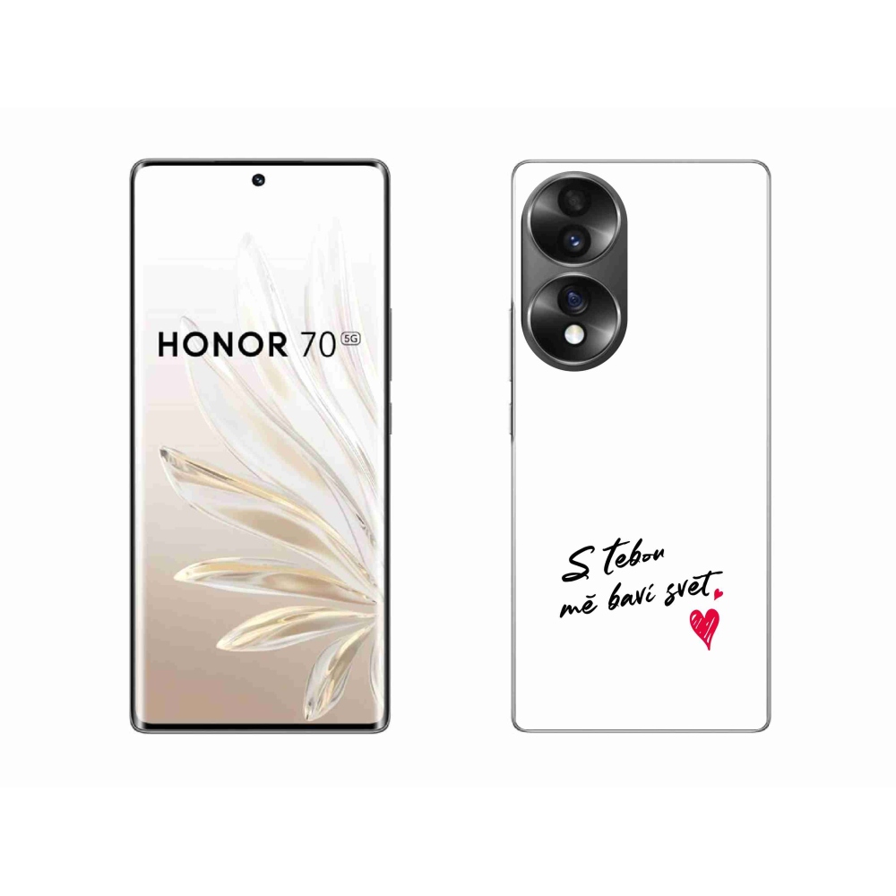 Gelový kryt mmCase na Honor 70 - zamilovaný text 1 bílé pozadí