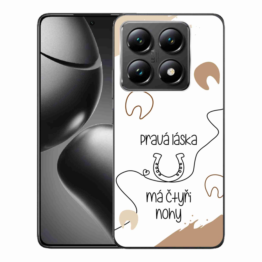 Gelový kryt mmCase na Xiaomi 14T - koňský motiv bílé pozadí