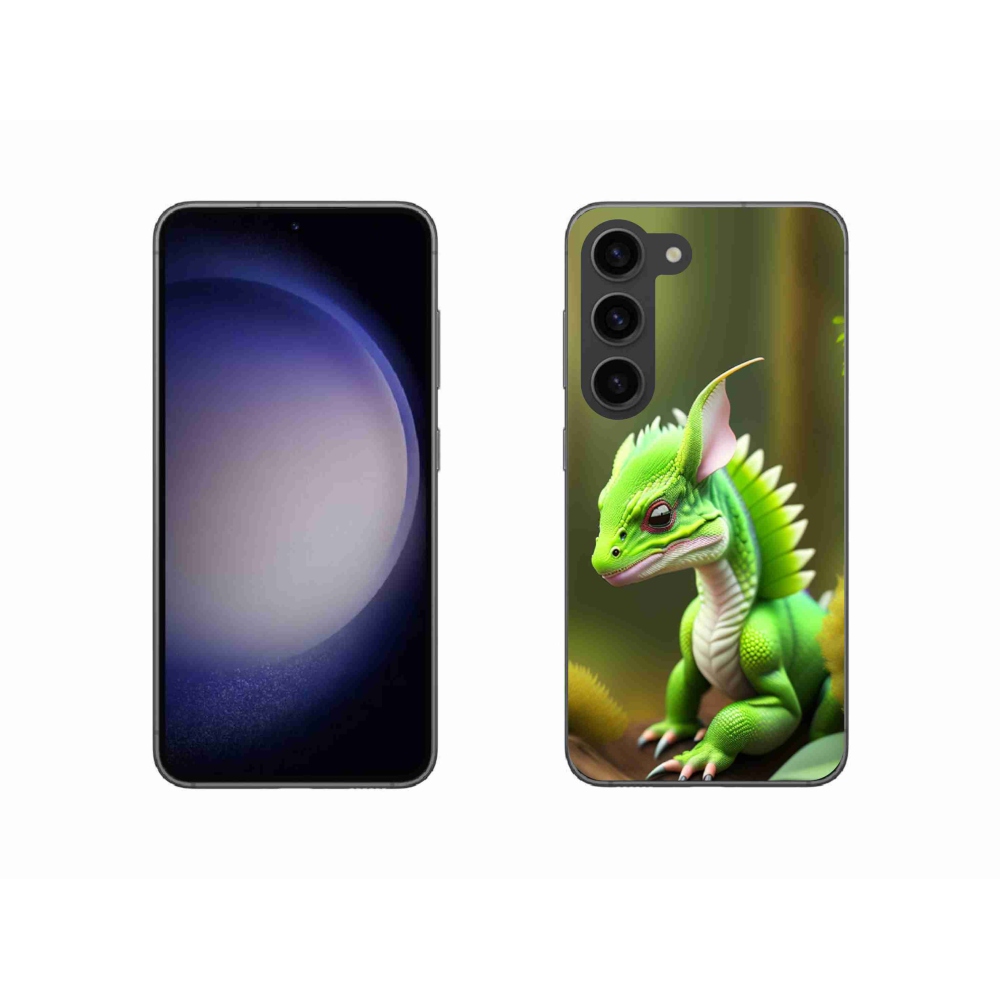 Gelový kryt mmCase na Samsung Galaxy S23 5G - zelený dráček