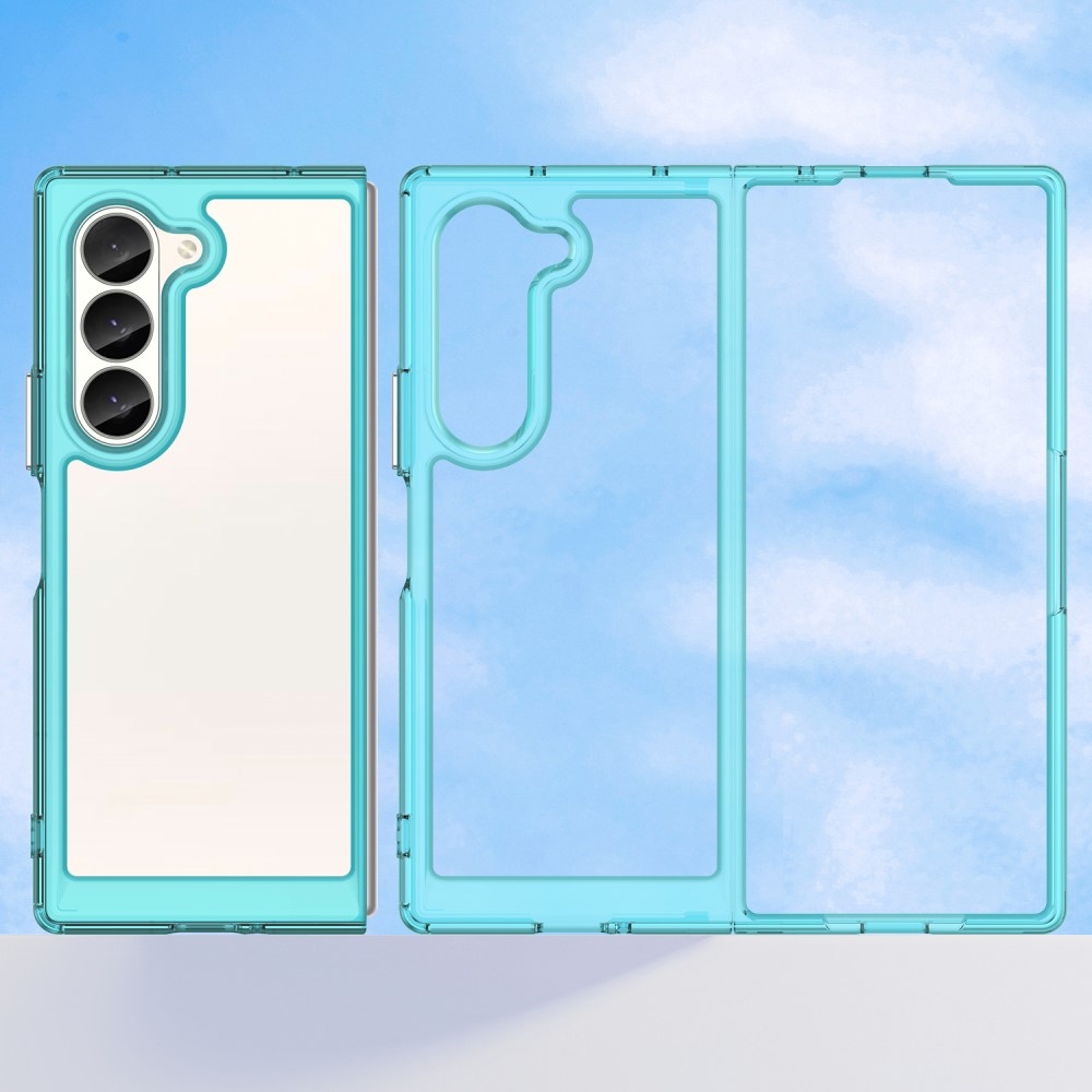 Gelový obal s pevnými zády na Samsung Galaxy Z Fold6 5G - světlemodrý