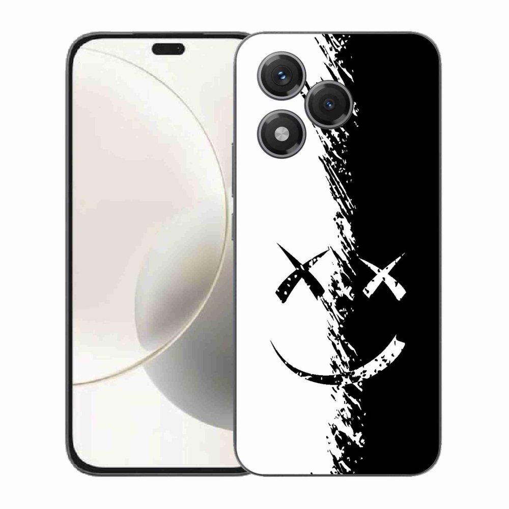 Gelový kryt mmCase na Honor 400 Lite - černobílý smajlík