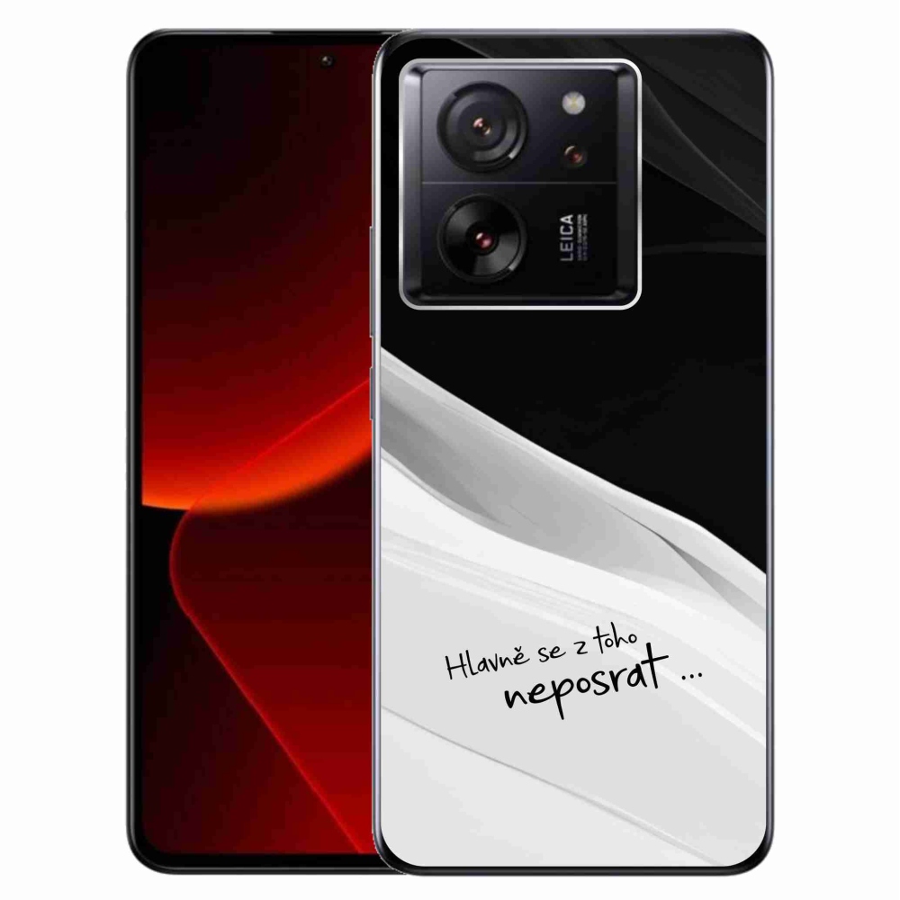 Gelový kryt mmCase na Xiaomi 13T/13T Pro - vtipný text 13 bíločerné pozadí