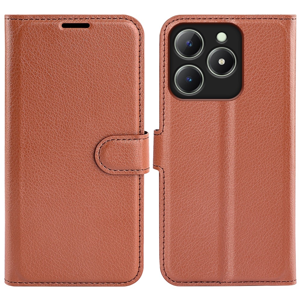 Litchi knížkové pouzdro na Realme C61/C63 - hnědé