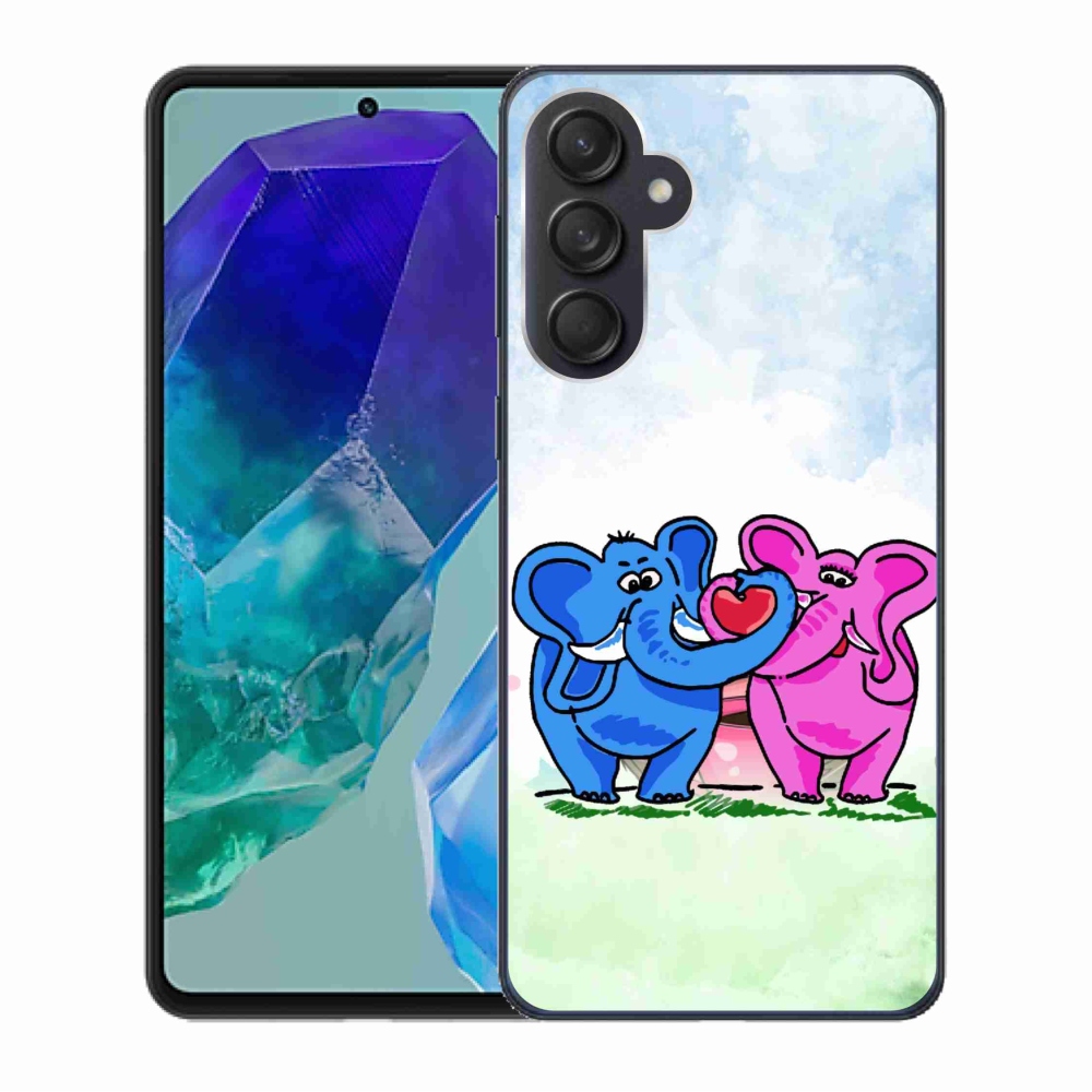Gelový kryt mmCase na Samsung Galaxy M55 5G - zamilovaní sloni