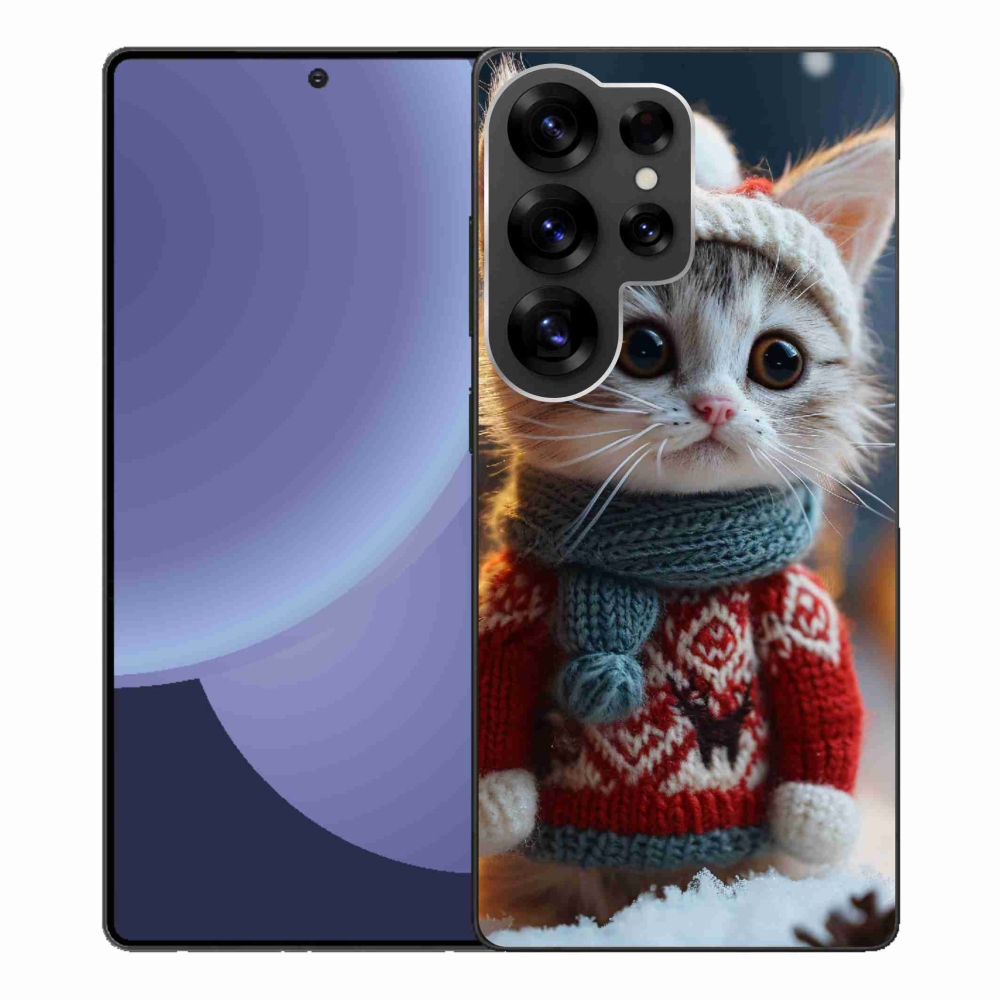Gelový kryt mmCase na Samsung Galaxy S25 Ultra - kotě ve svetru