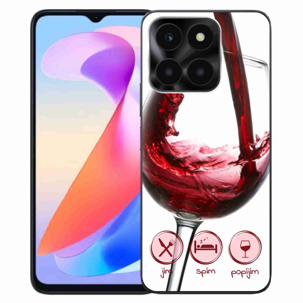 Gelový obal mmCase na Honor X6a - sklenička vína červené