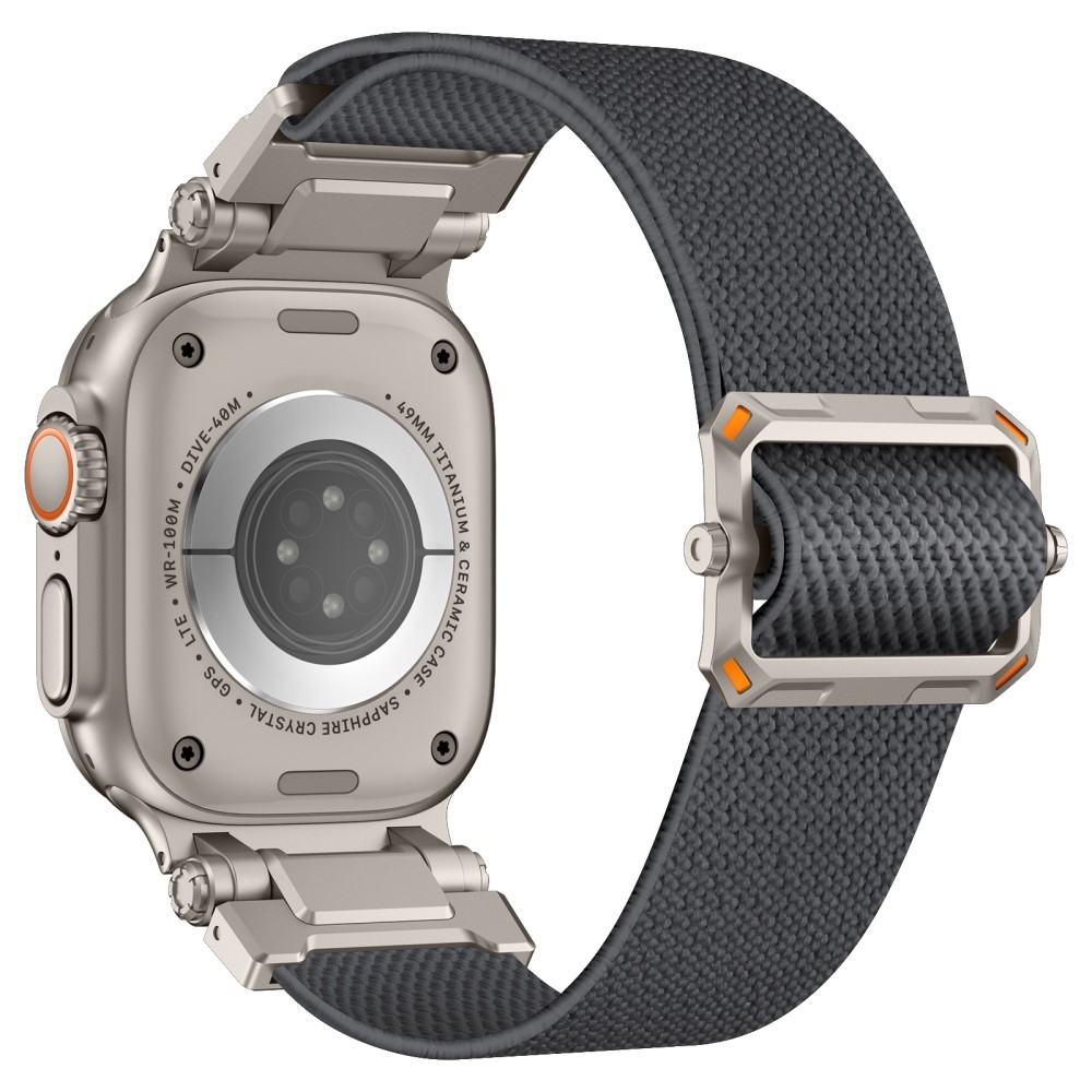 Titanium nylonový řemínek na Apple Watch Ultra/Ultra 2 49mm/SE/SE 2022/2023 44mm/10 46mm/9/8/7 45mm/6/5/4 44mm/3/2/1 42 mm - šedý