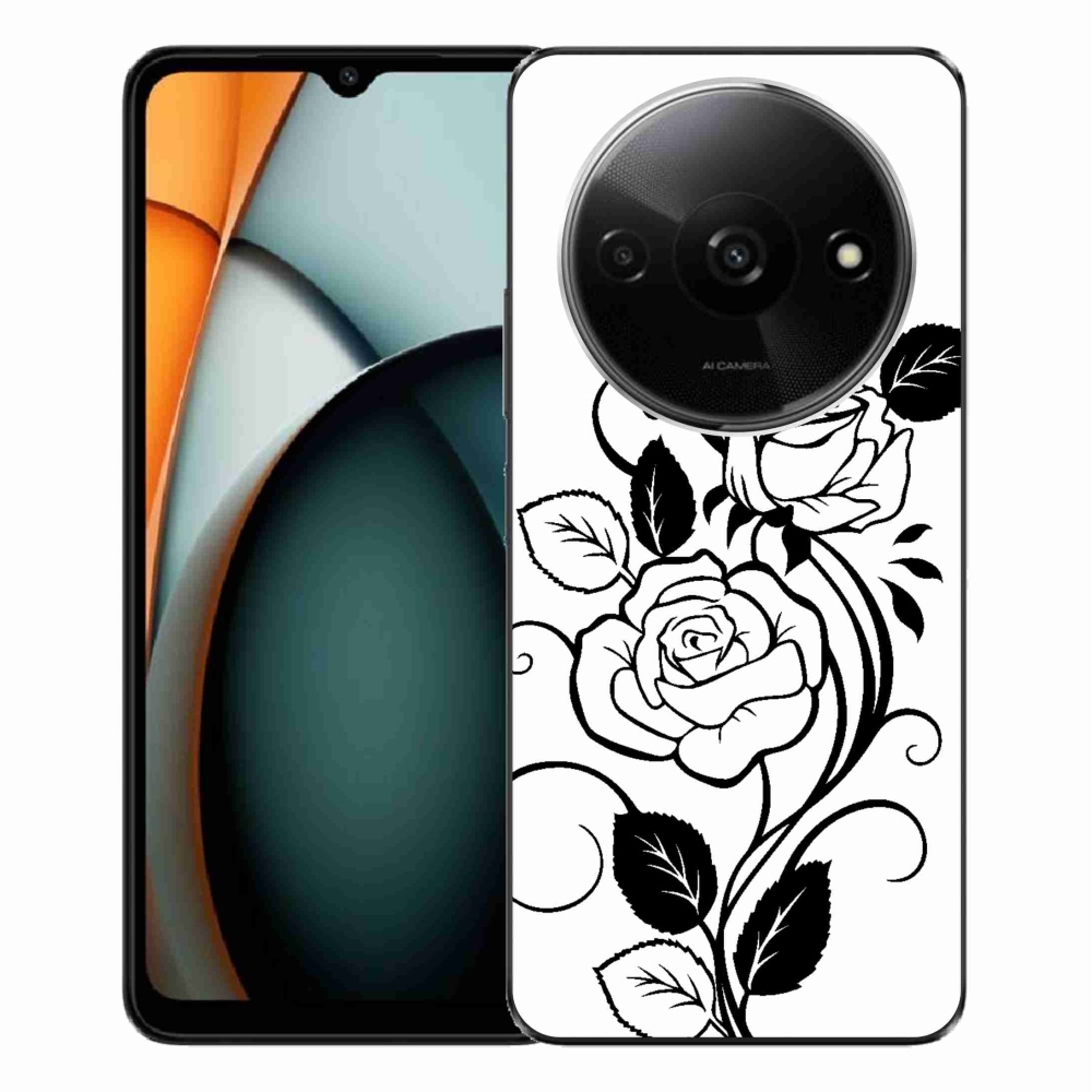 Gelový kryt mmCase na Xiaomi Redmi A3 - černobílá růže