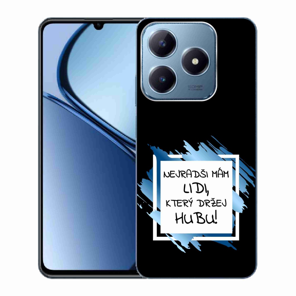 Gelový kryt mmCase na Realme C63 - vtipný text 7 bíločerné pozadí