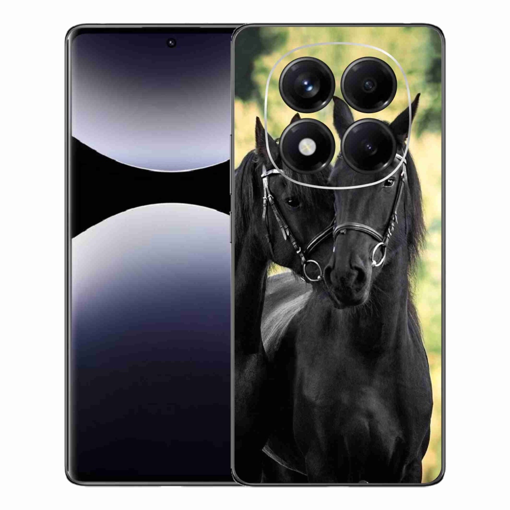 Gelový kryt mmCase na Xiaomi Redmi Note 14 Pro - dva černí koně