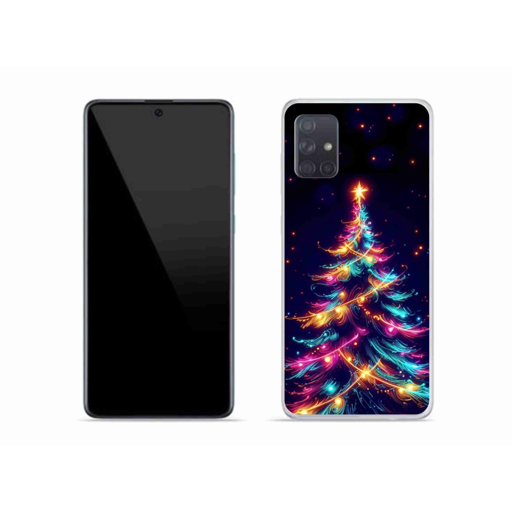 Gelový kryt mmCase na Samsung Galaxy A51 - neonový vánoční stromek