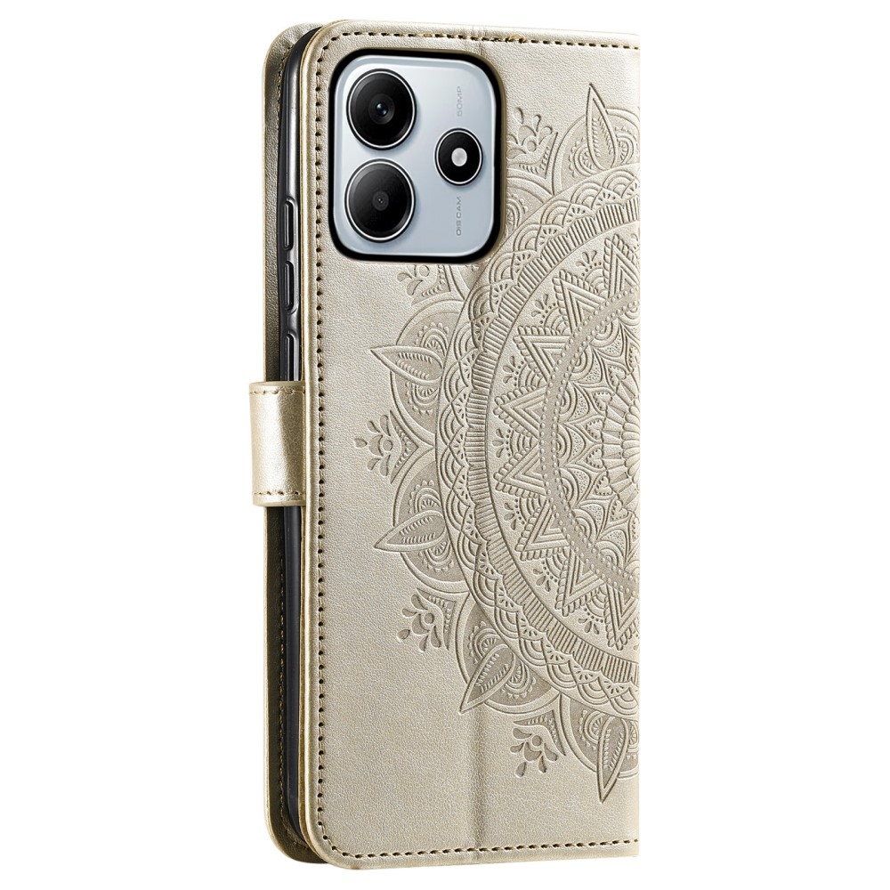 Mandala knížkové pouzdro na Xiaomi Redmi Note 14 - zlaté