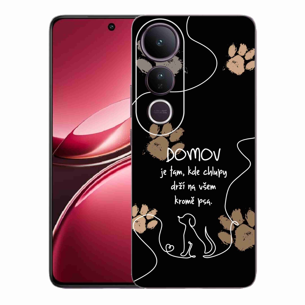 Gelový kryt mmCase na Vivo V50 Lite 4G/5G - psí motiv černé pozadí