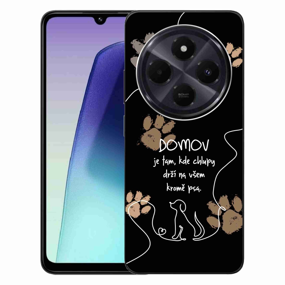 Gelový kryt mmCase na Xiaomi Redmi 14C/Poco C75 - psí motiv černé pozadí