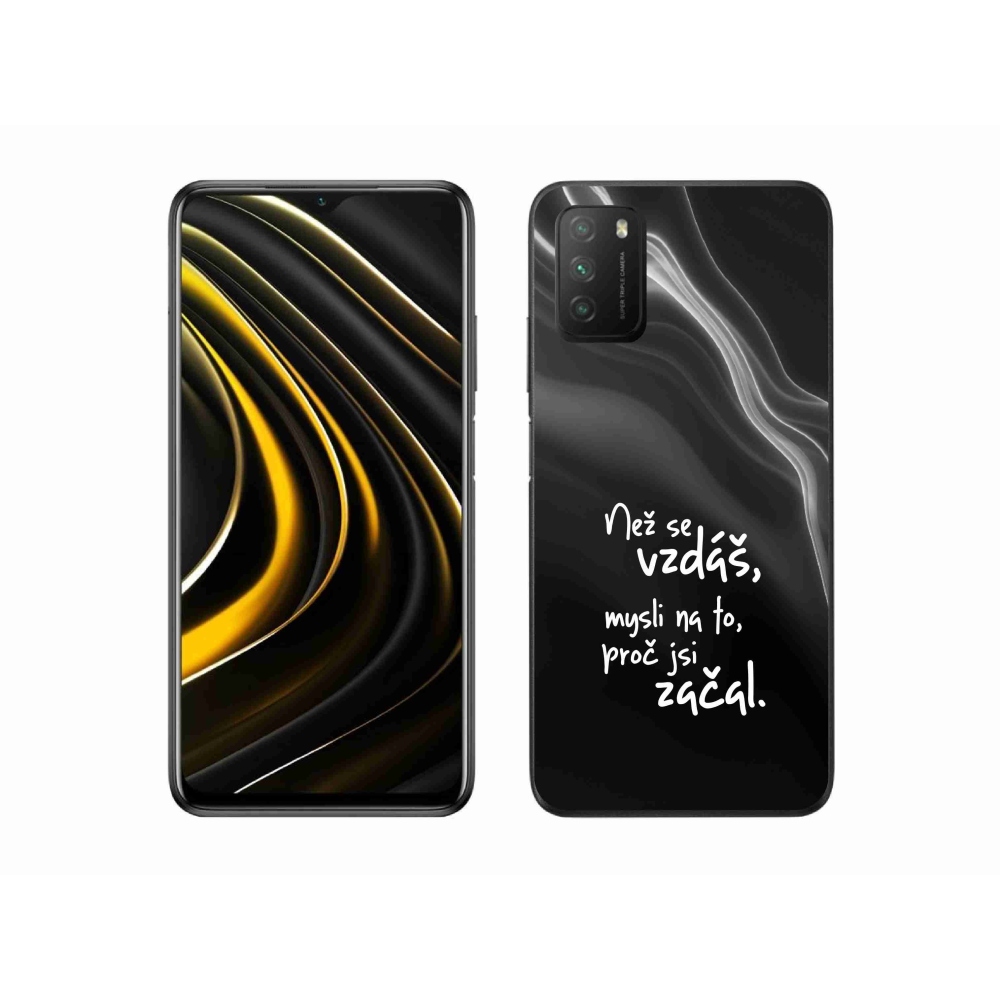 Gelový kryt mmCase na Xiaomi Poco M3 - citát 2 černé pozadí