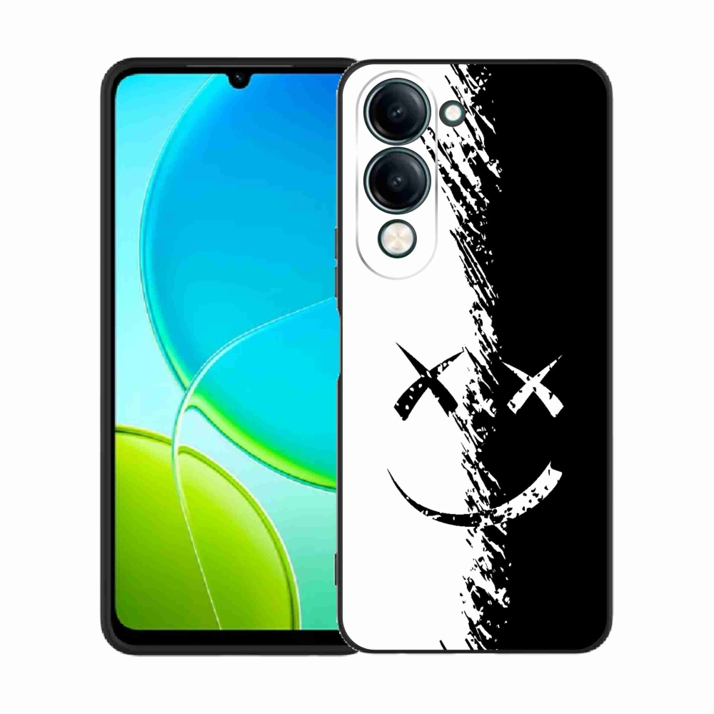Gelový kryt mmCase na Vivo Y29s 5G - černobílý smajlík
