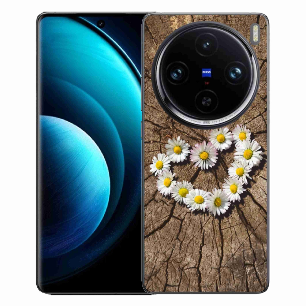 Gelový kryt mmCase na Vivo X100 Pro 5G - srdce z kopretin