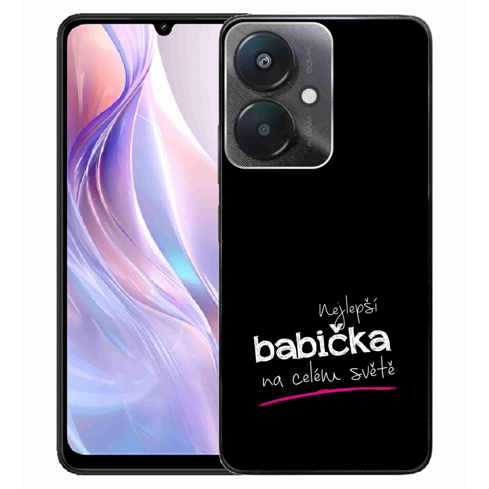 Gelový kryt mmCase na Xiaomi Redmi 13C 5G  - nejlepší babička 4 černé pozadí