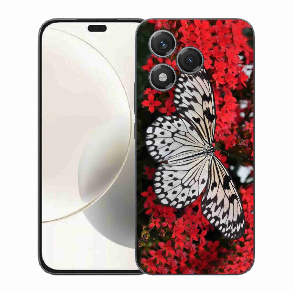 Gelový kryt mmCase na Honor 400 Lite - černobílý motýl 1