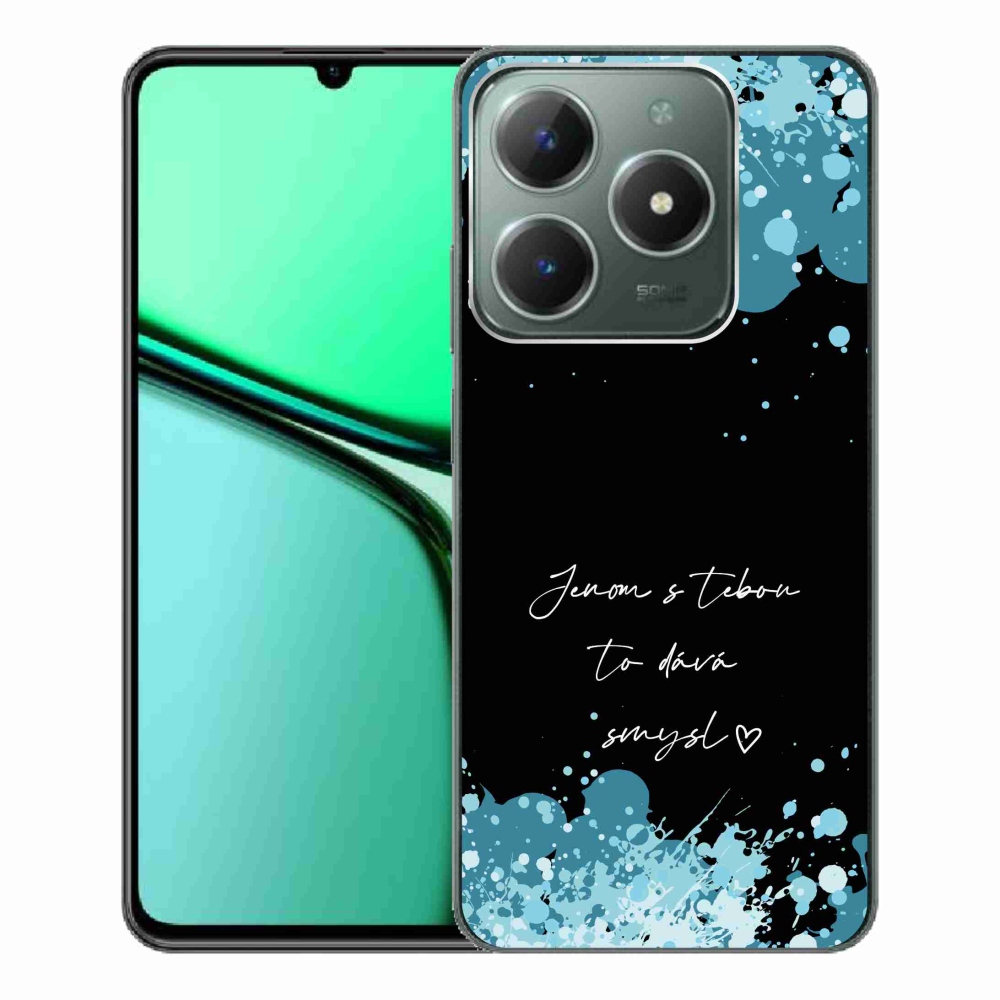 Gelový kryt mmCase na Realme C61 - zamilovaný text černé pozadí