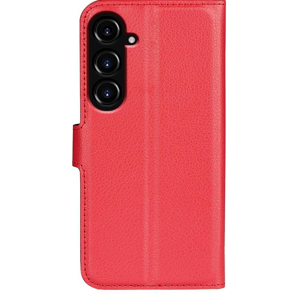 Litchi knížkové pouzdro na Samsung Galaxy S23 FE - červené