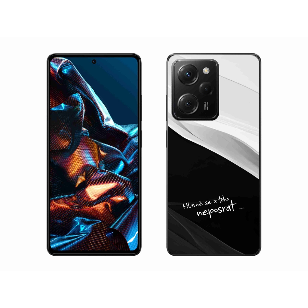 Gelový kryt mmCase na Xiaomi Poco X5 Pro 5G - vtipný text 13 černobílé pozadí