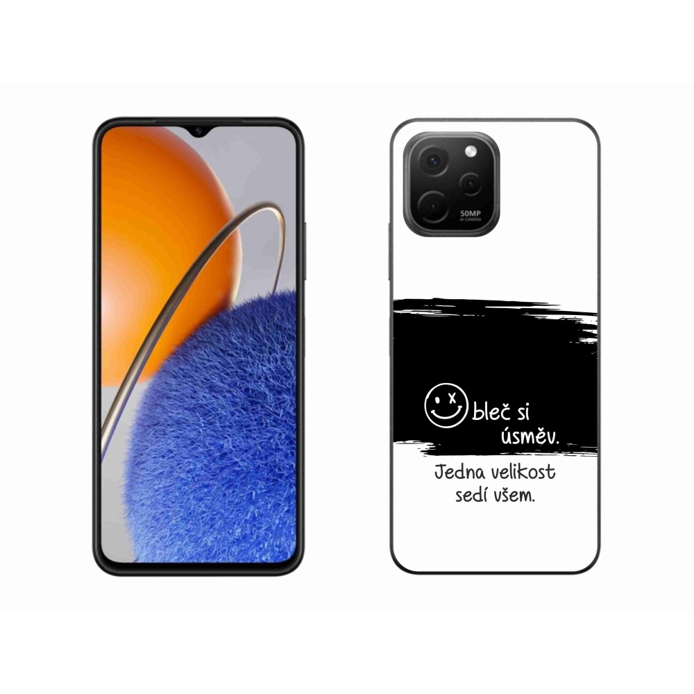Gelový kryt mmCase na Huawei Nova Y61 - vtipný text 8 černobílé pozadí