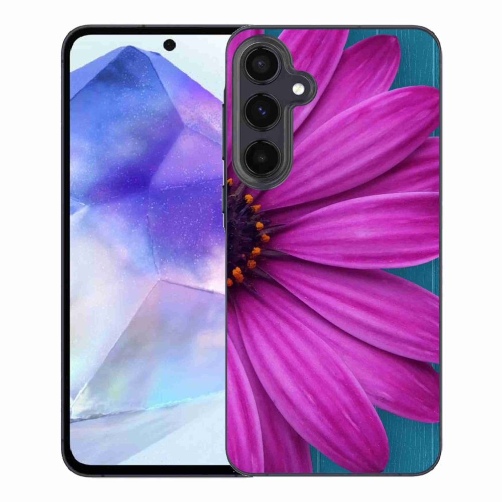 Gelový obal mmCase na Samsung Galaxy A55 5G - fialová kopretina