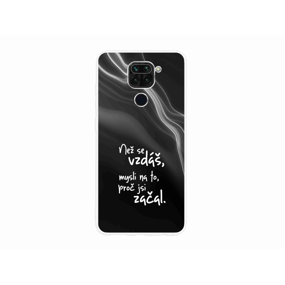 Gelový kryt mmCase na Xiaomi Redmi Note 9 - citát 2 černé pozadí