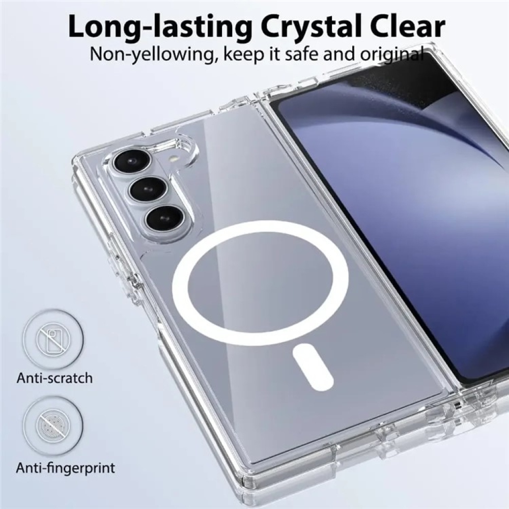 Clear gelový kryt s pevnými zády a MagSafe na Samsung Galaxy Z Fold7 5G