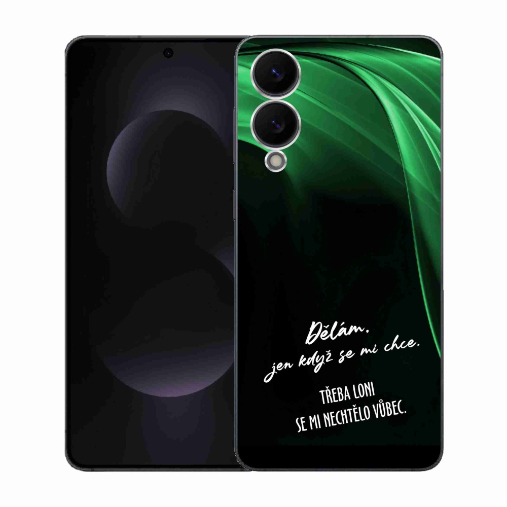 Gelový kryt mmCase na Samsung Galaxy S25 Edge - vtipný text 12 černé pozadí