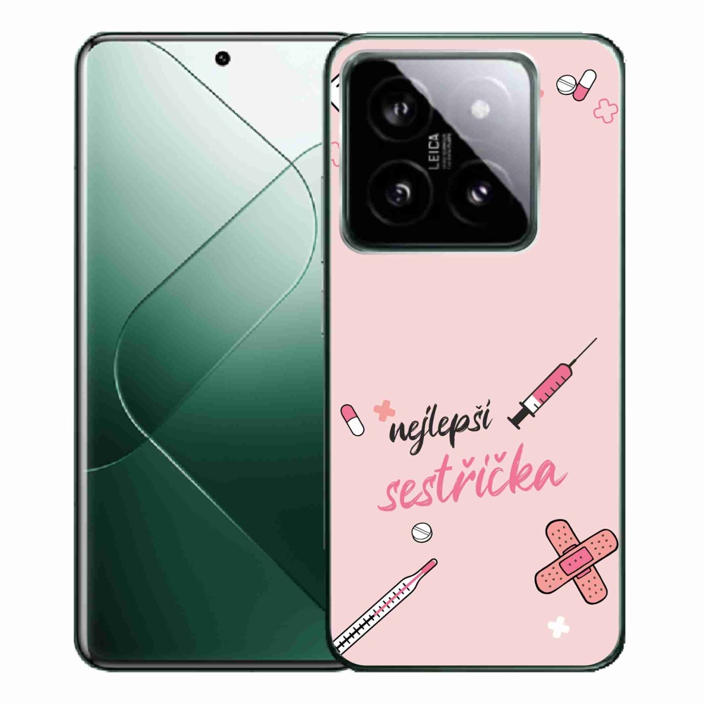 Gelový kryt mmCase na Xiaomi 14 Pro - nejlepší sestřička růžové pozadí