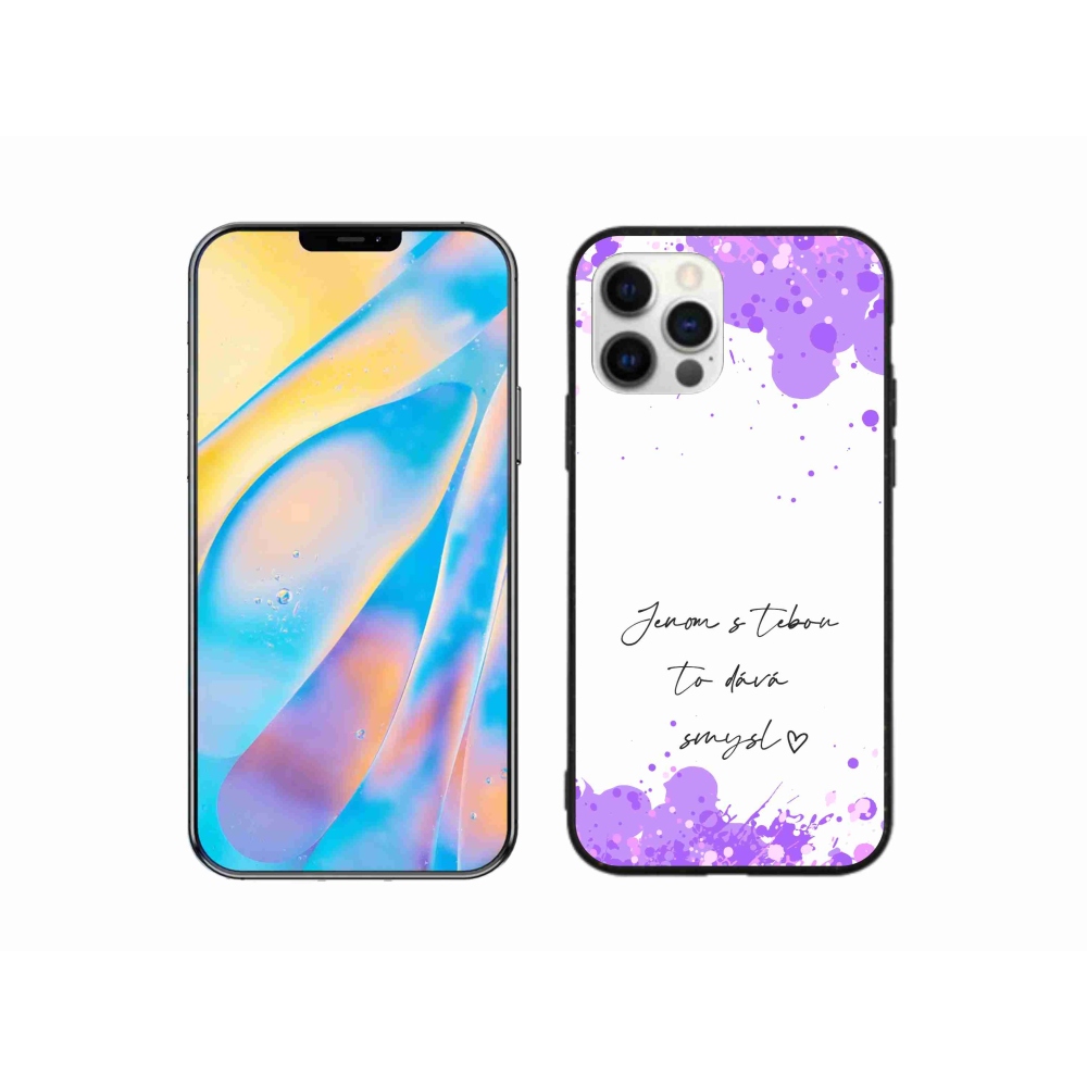 Gelový kryt mmCase na iPhone 12 - zamilovaný text bílé pozadí